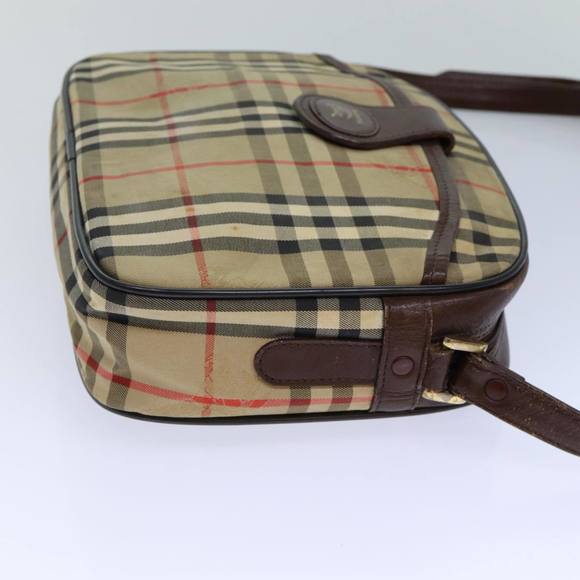 Burberrys Nova Check Blue Label Hand Bag Canvas Black Auth ti1774 - Picture 3 of 16